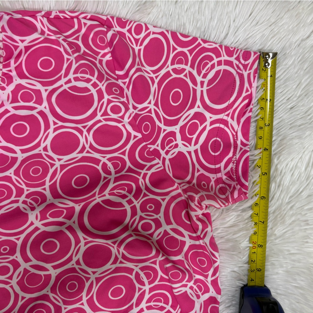 Lulu-B Fuchsia Circle Print Mini Dress - Picture 7 of 9